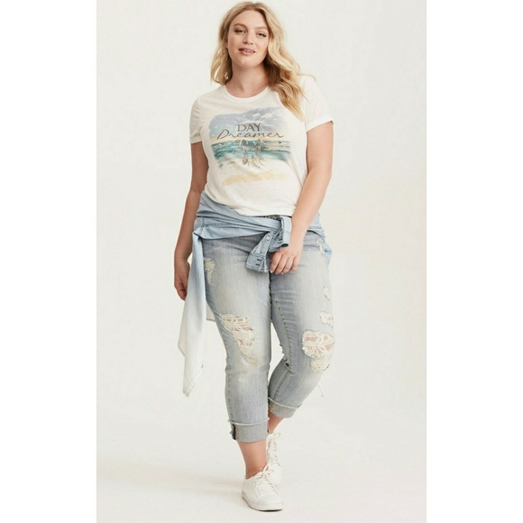 Torrid Day Dreamer Roll Cuff Beach Tee - Picture 2 of 6